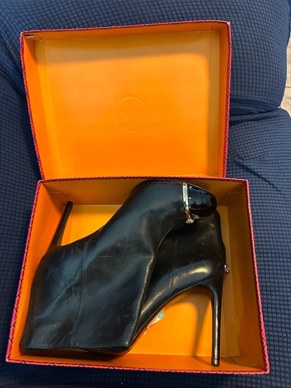 Tory Burch Black Women's Ankle Boots with Gold Accent